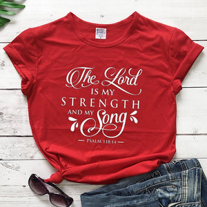 Inspirational Psalm 118:14 Scripture T-Shirt - Faith-Based Casual Tee
