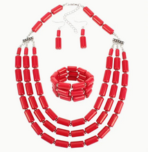 Load image into Gallery viewer, Res Bohemian Style Earrings &amp; Bracelet &amp; Necklace Jewelry Set
