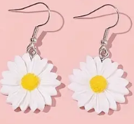 Children's Cute Candy Color Small Daisy Flower Earrings