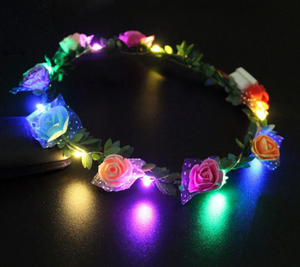 LED Light Up Flower Halo Headband
