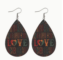Load image into Gallery viewer, African Style Black Festival History Month Dangle Wooden Earrings