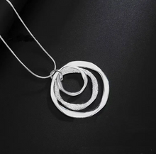 Load image into Gallery viewer, Silver Three Rings Design Pendant Necklace