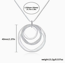 Load image into Gallery viewer, Silver Three Rings Design Pendant Necklace