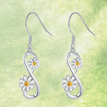 Load image into Gallery viewer, Small Daisy Decor Infinite Symbol 8-shaped Drop Earrings