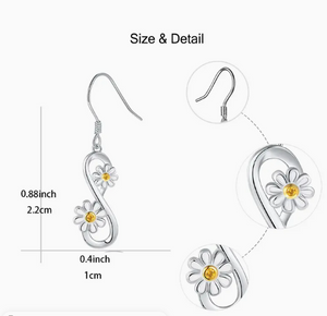 Small Daisy Decor Infinite Symbol 8-shaped Drop Earrings