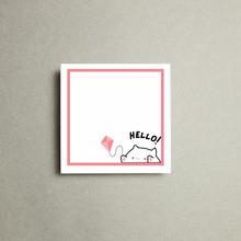 Load image into Gallery viewer, Cute Cat &amp; Diamond Kite Hello Greeting Card | Playful &amp; Whimsical Stationery Digital Design