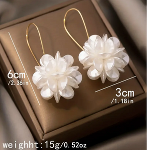 Flower Ball Design Elegant Cluster Earrings