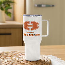 Load image into Gallery viewer, Hutto Hippos Travel mug with a handle