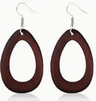 Load image into Gallery viewer, Hollow Dangle Earrings Retro Elegant Simple Style Wooden Jewelry