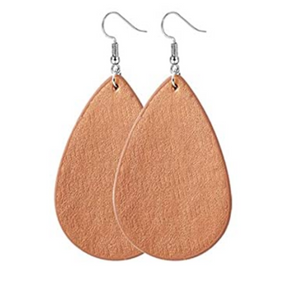 Faux Leather teardrop Solid Color Earrings - Rose Gold