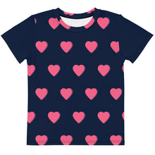 Load image into Gallery viewer, All over heart Kids crew neck t-shirt