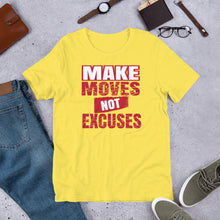 Load image into Gallery viewer, Make Moves Not Excuses - Yellow / S - Yellow / M - Yellow / L - Yellow / XL - Yellow / 2XL - Yellow / 3XL - Yellow / 4XL
